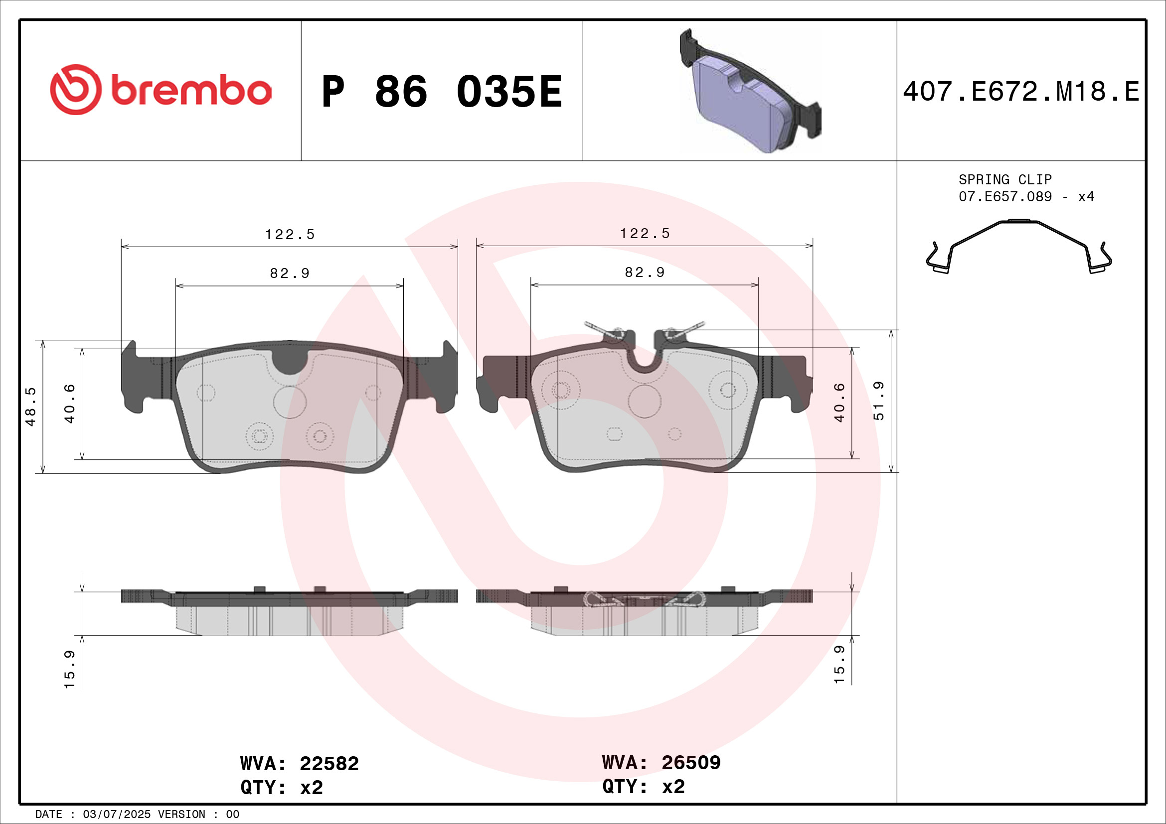 Brembo Remblokset P 86 035E