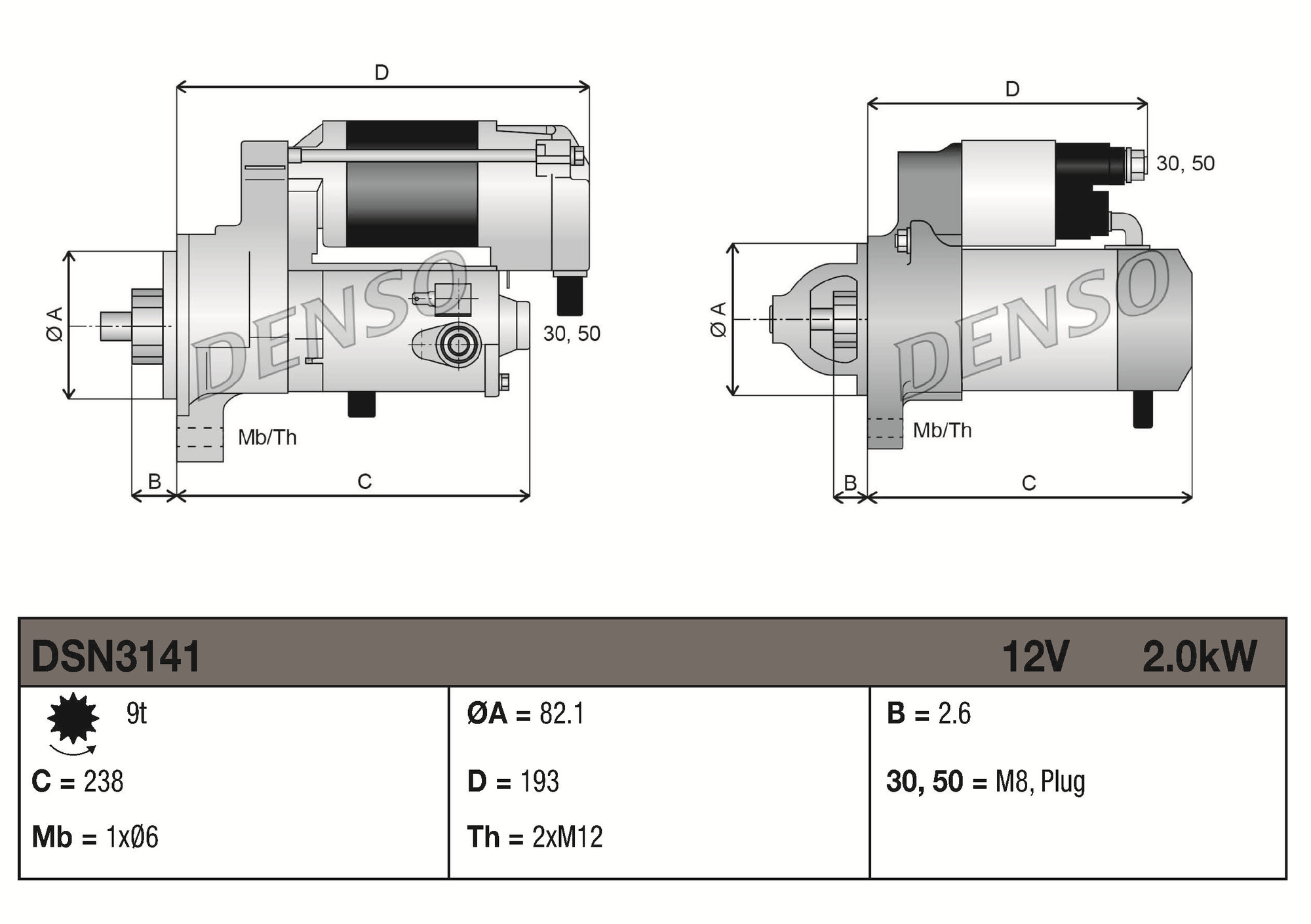 Denso Startmotor / Starter DSN3141