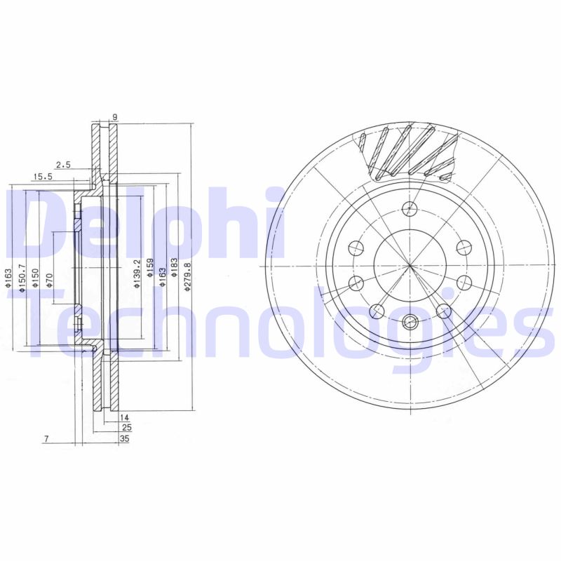 Delphi Diesel Remschijven BG3405C