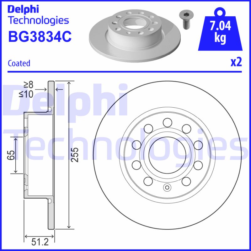 Delphi Diesel Remschijven BG3834C