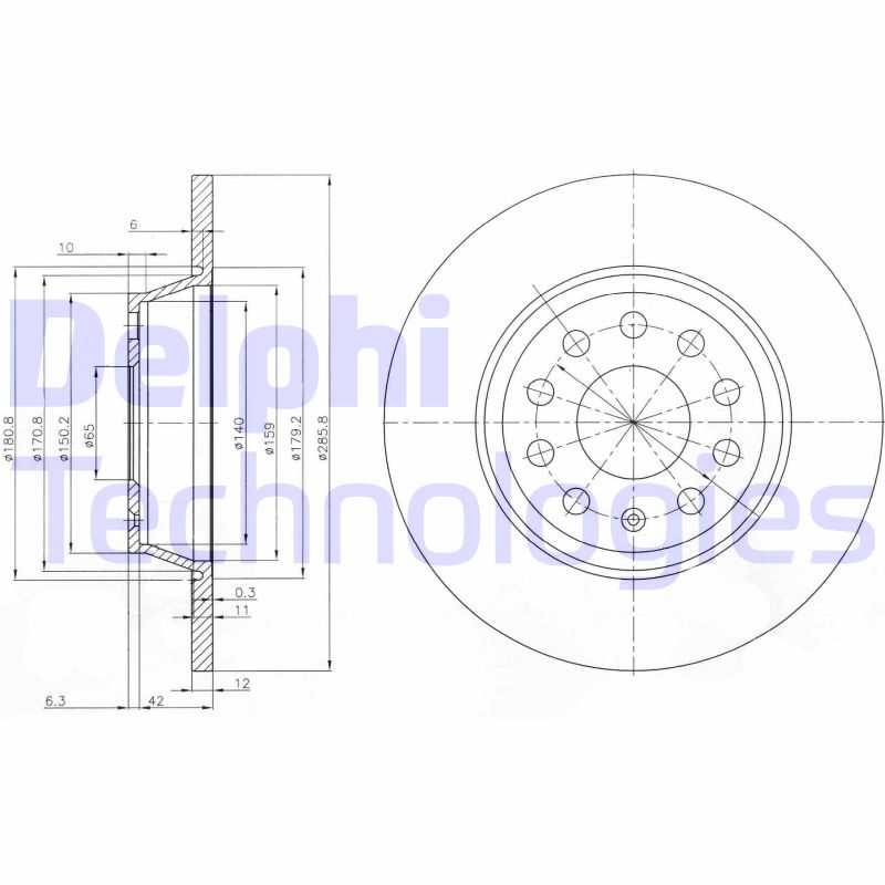 Delphi Diesel Remschijven BG3954C
