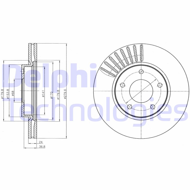 Remschijven Delphi Diesel BG4282