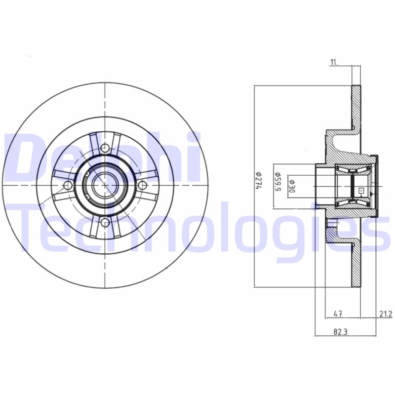Delphi Diesel Remschijven BG9030RSC