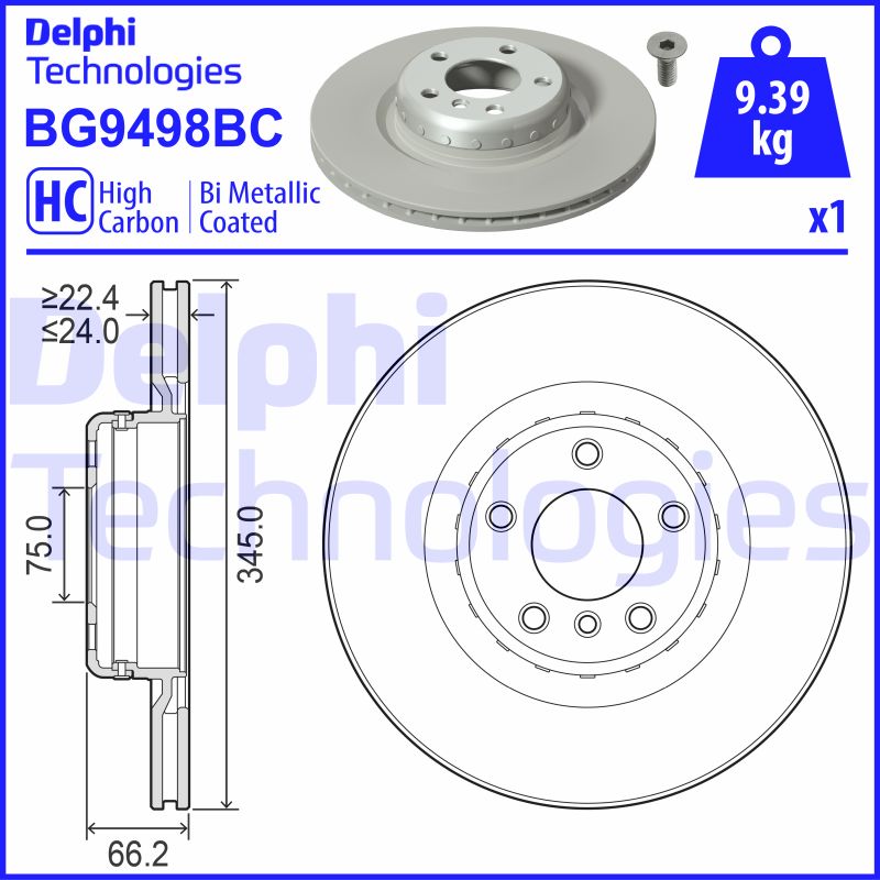 Delphi Diesel Remschijven BG9498BC