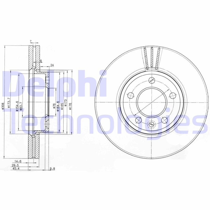 Delphi Diesel Remschijven BG9891C