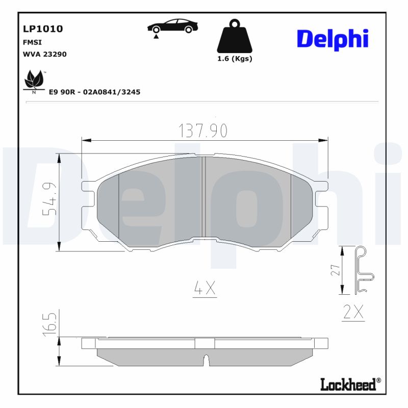 Delphi Diesel Remblokset LP1010