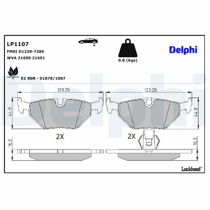 Delphi Diesel Remblokset LP1107