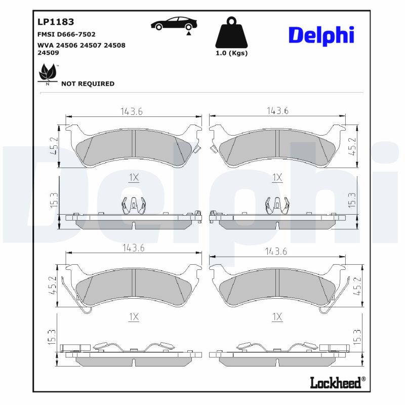Delphi Diesel Remblokset LP1183