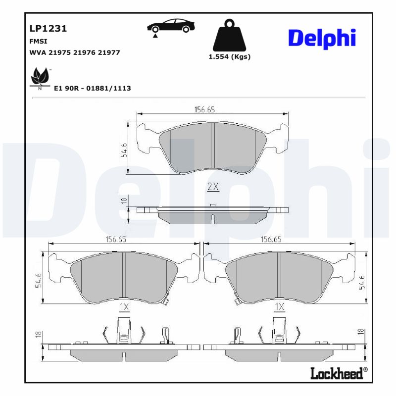 Delphi Diesel Remblokset LP1231