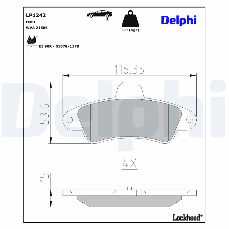 Delphi Diesel Remblokset LP1242
