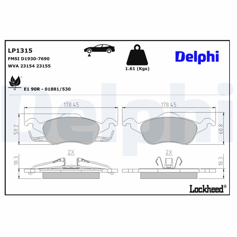 Delphi Diesel Remblokset LP1315