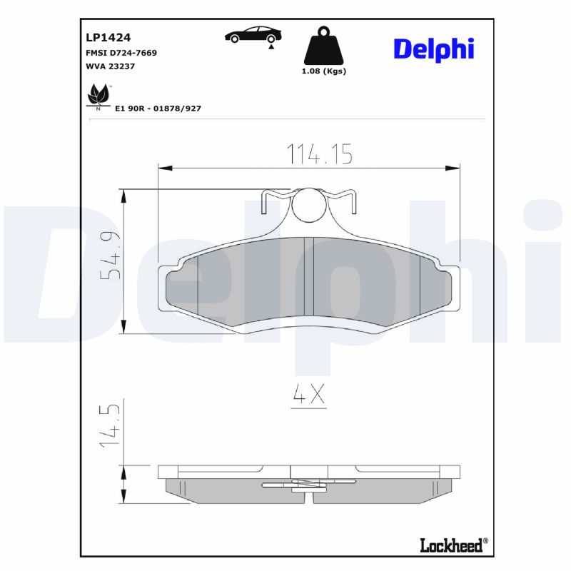 Remblokset Delphi Diesel LP1424