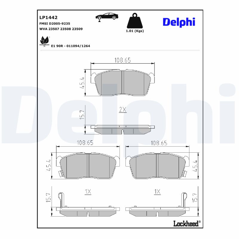 Delphi Diesel Remblokset LP1442