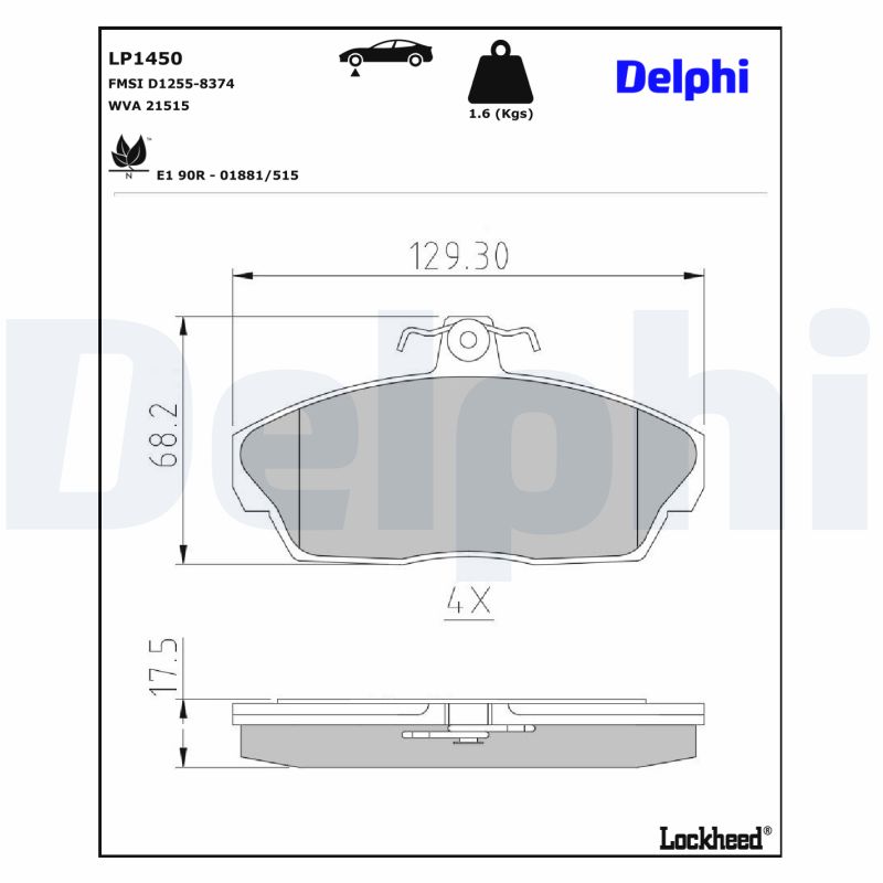 Delphi Diesel Remblokset LP1450
