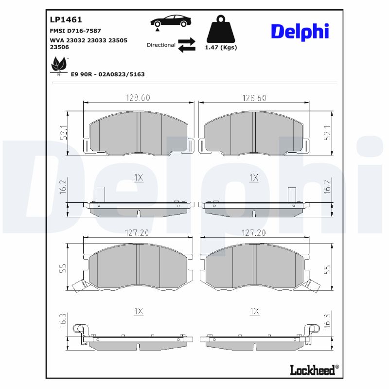 Remblokset Delphi Diesel LP1461