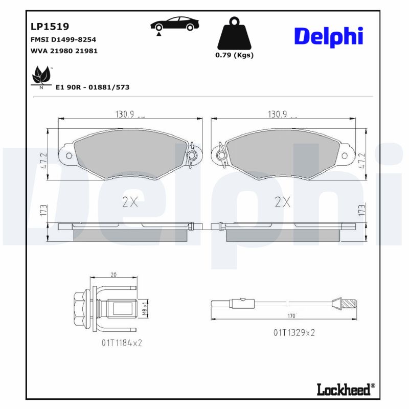 Delphi Diesel Remblokset LP1519