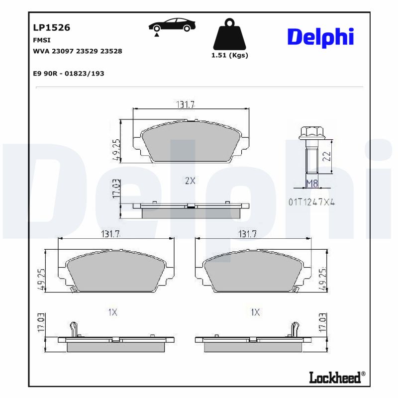 Delphi Diesel Remblokset LP1526
