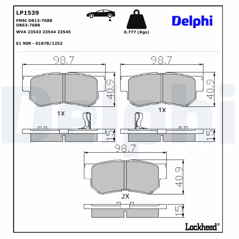 Delphi Diesel Remblokset LP1539