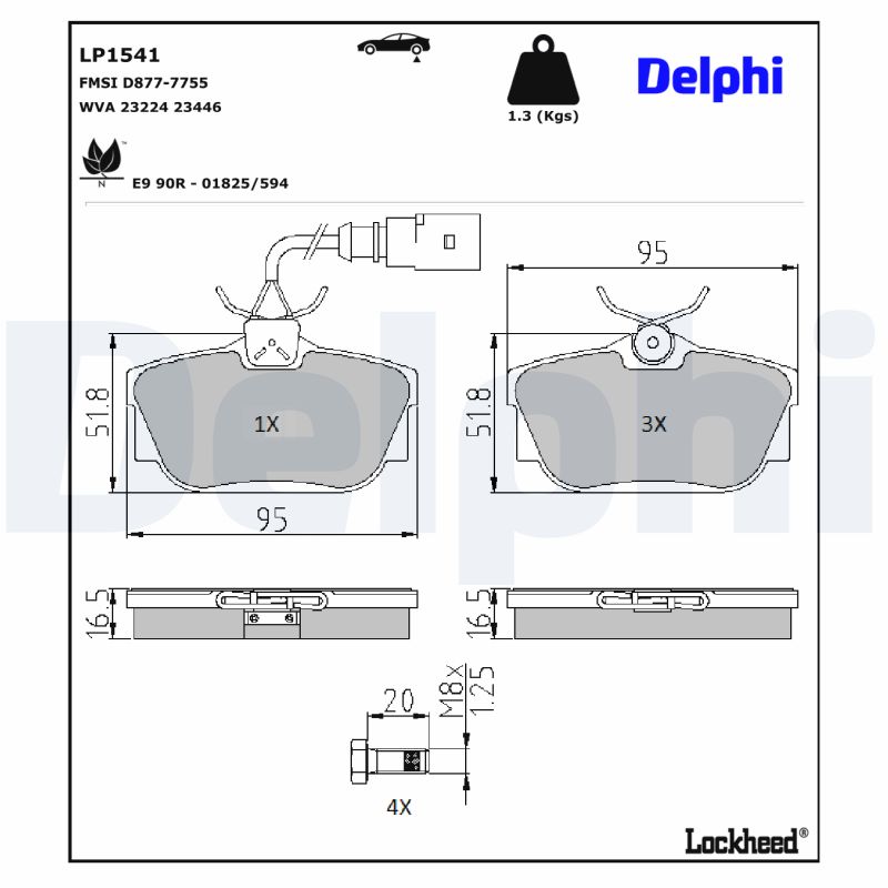 Delphi Diesel Remblokset LP1541