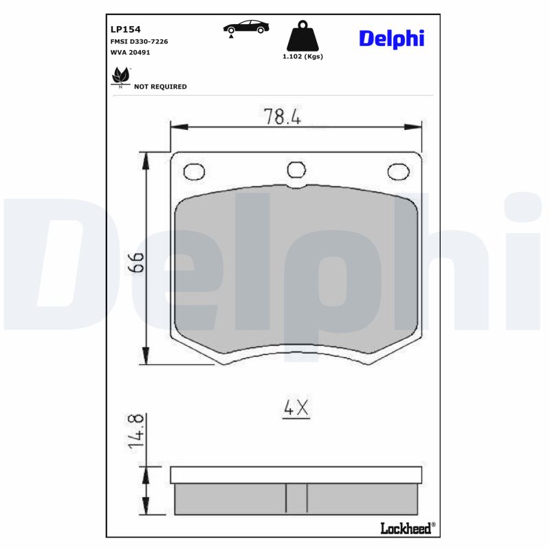 Delphi Diesel Remblokset LP154
