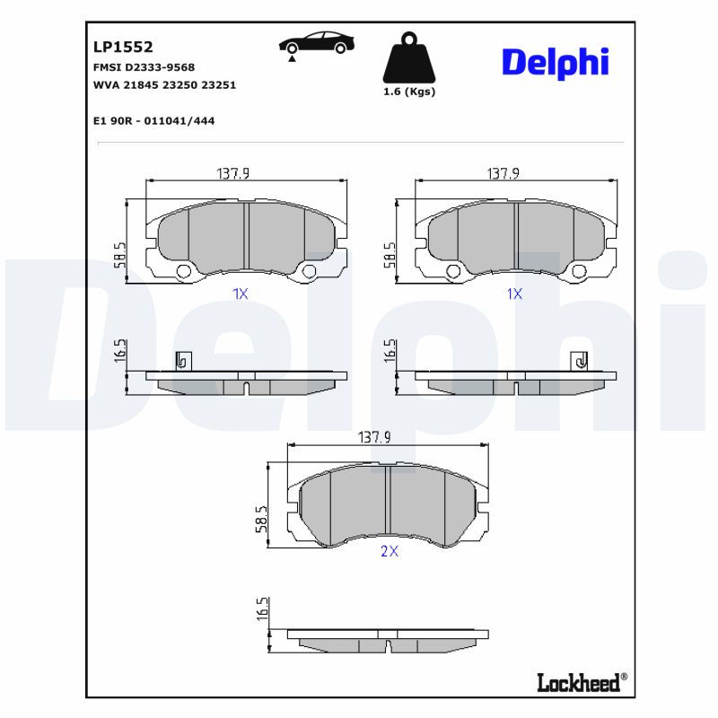 Remblokset Delphi Diesel LP1552