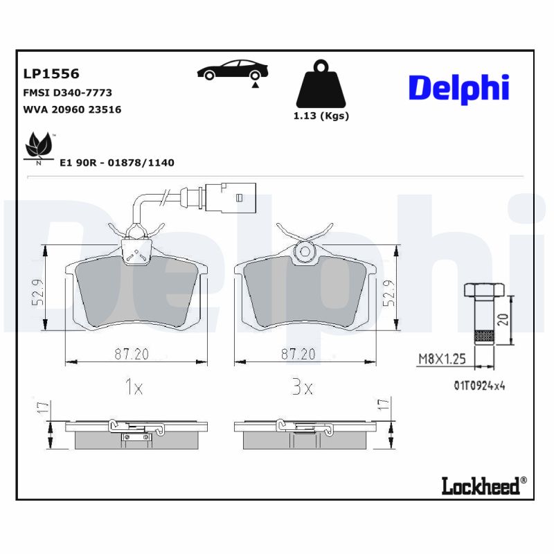 Delphi Diesel Remblokset LP1556