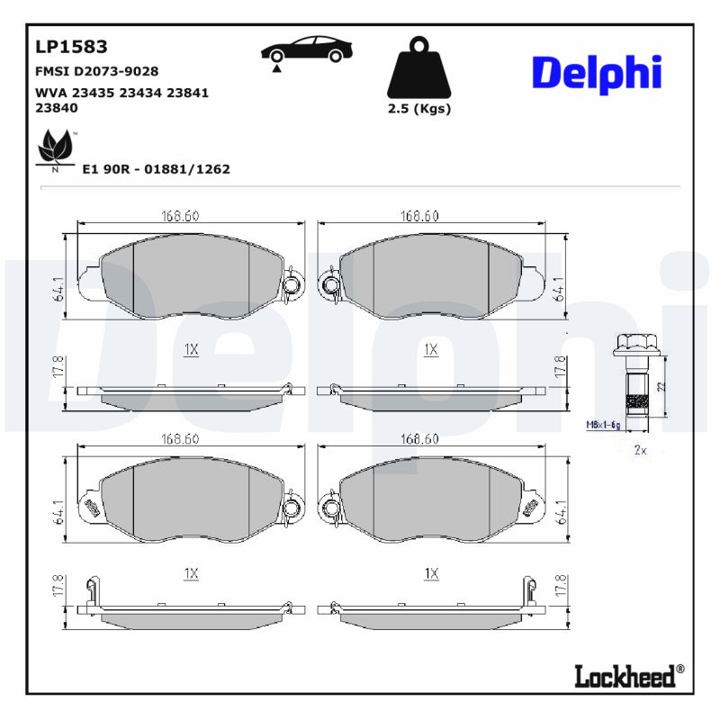 Delphi Diesel Remblokset LP1583