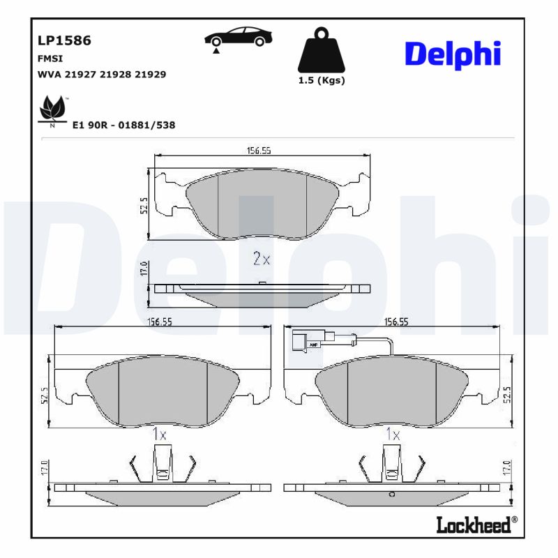 Delphi Diesel Remblokset LP1586