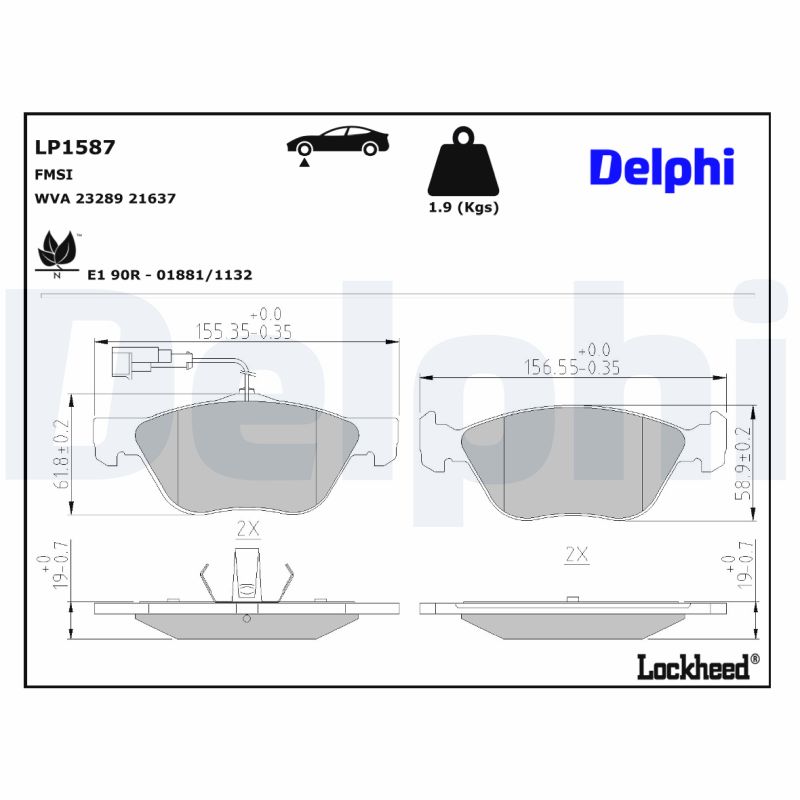 Delphi Diesel Remblokset LP1587