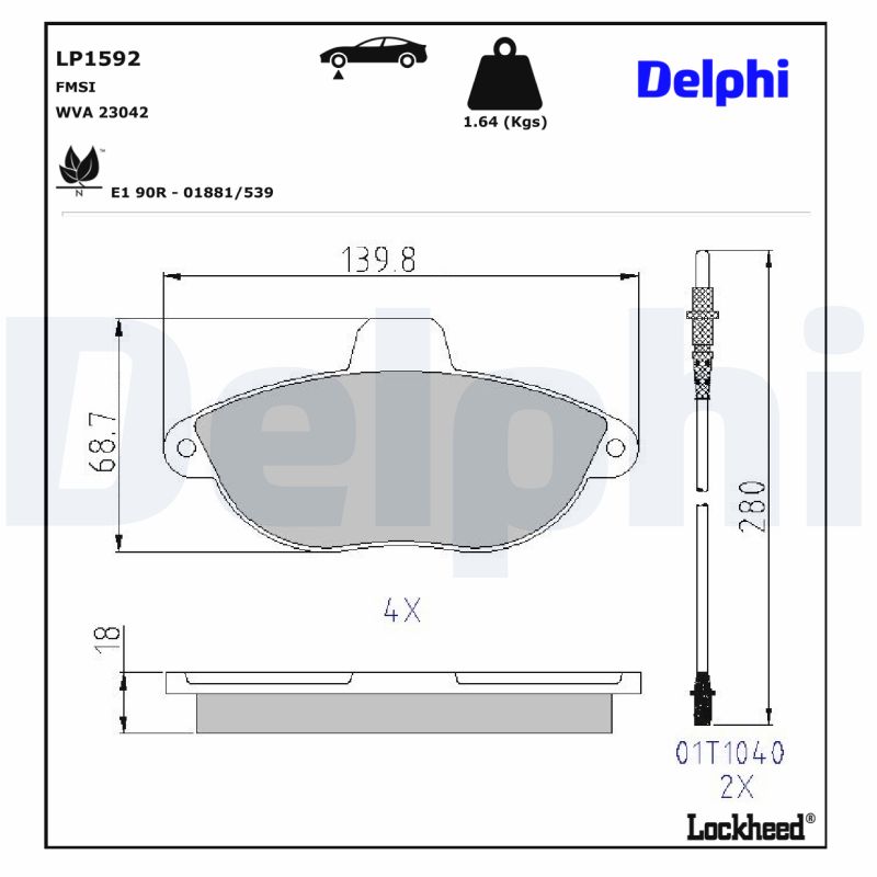 Delphi Diesel Remblokset LP1592