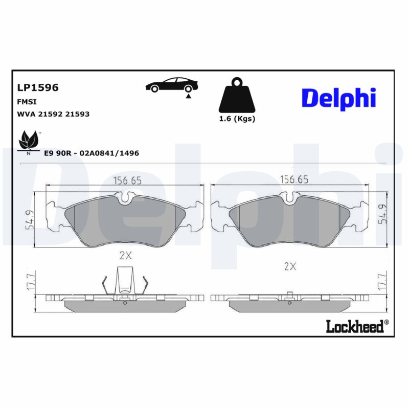 Delphi Diesel Remblokset LP1596