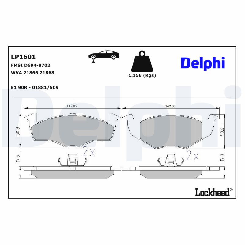 Remblokset Delphi Diesel LP1601