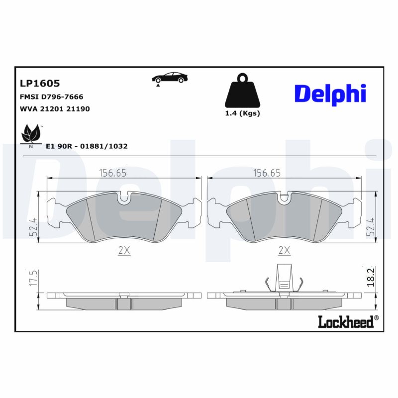 Delphi Diesel Remblokset LP1605
