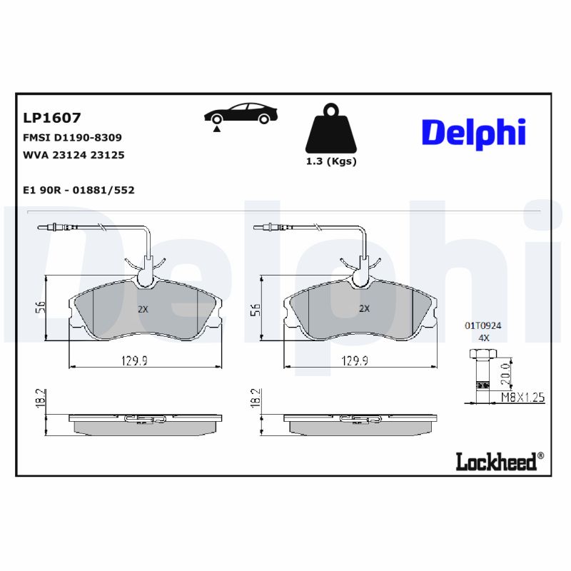 Delphi Diesel Remblokset LP1607
