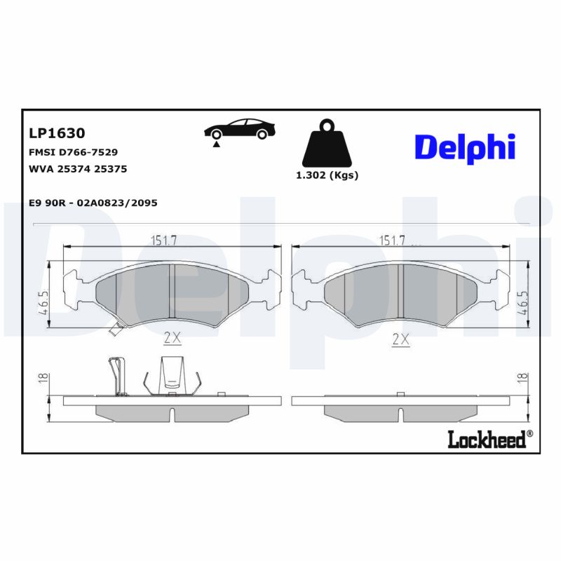Remblokset Delphi Diesel LP1630