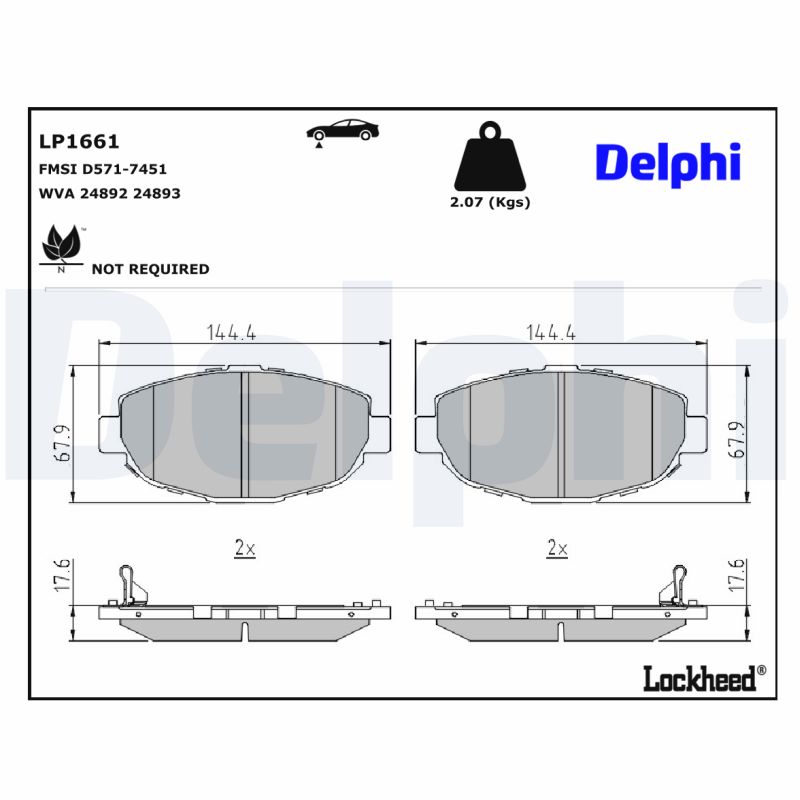 Delphi Diesel Remblokset LP1661