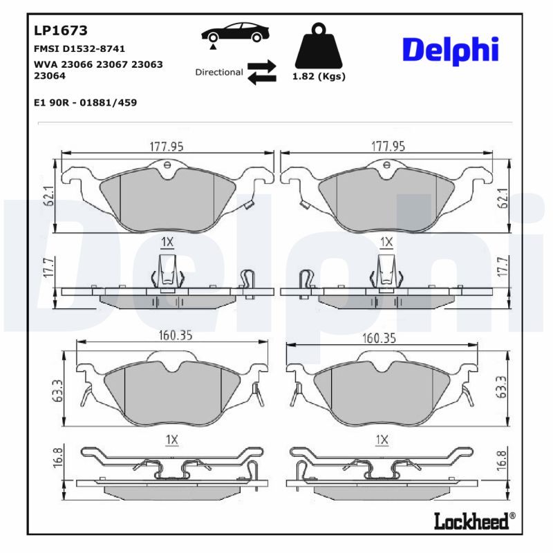 Delphi Diesel Remblokset LP1673