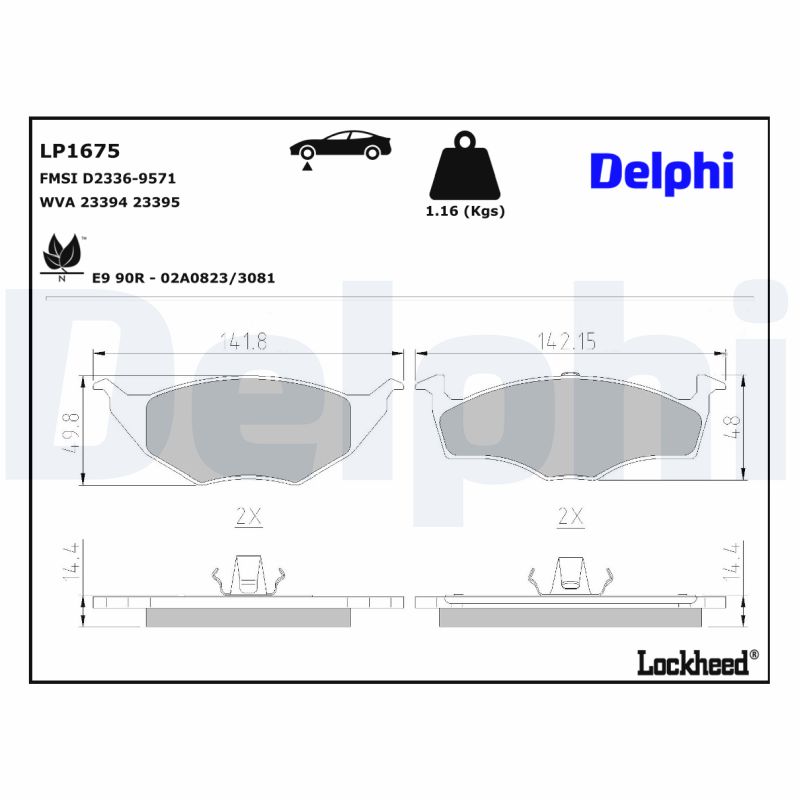 Delphi Diesel Remblokset LP1675