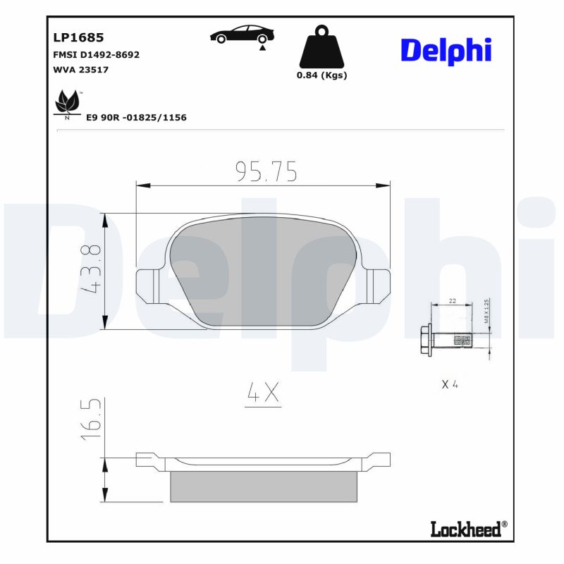 Remblokset Delphi Diesel LP1685