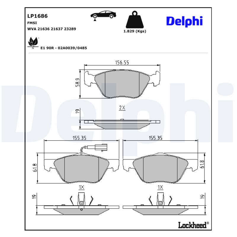 Delphi Diesel Remblokset LP1686