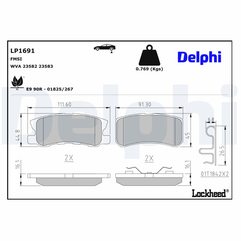 Delphi Diesel Remblokset LP1691