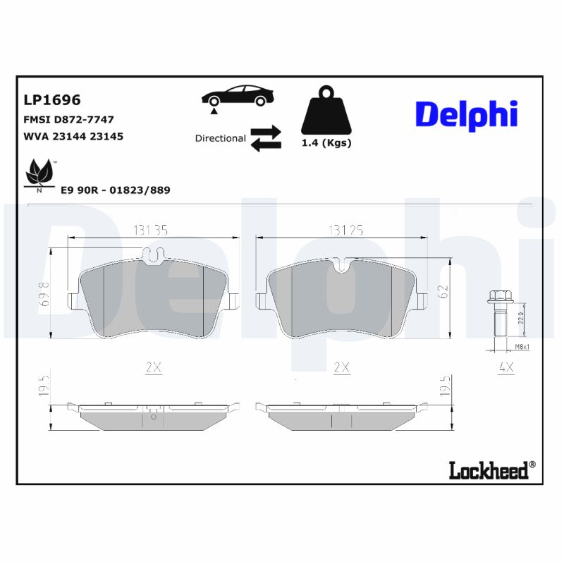 Delphi Diesel Remblokset LP1696