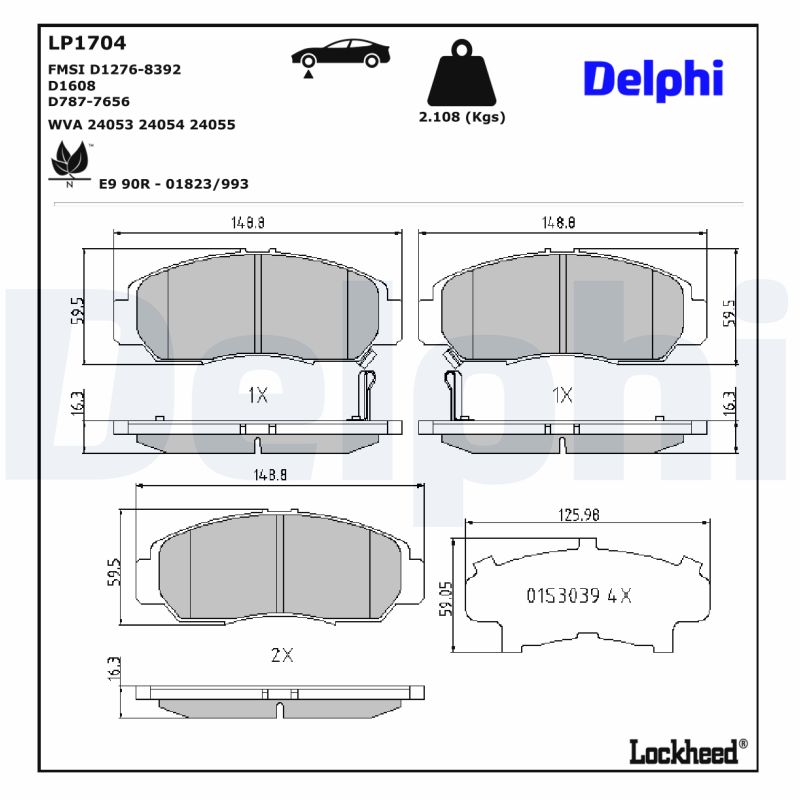 Delphi Diesel Remblokset LP1704