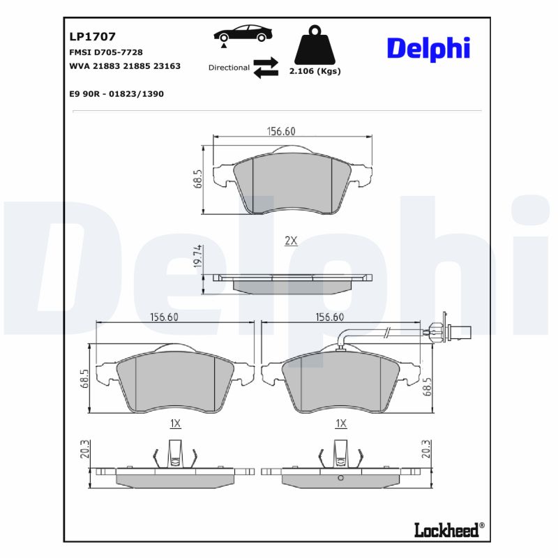 Delphi Diesel Remblokset LP1707
