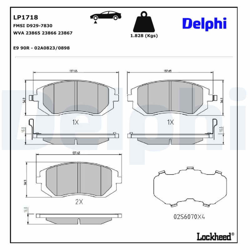Delphi Diesel Remblokset LP1718