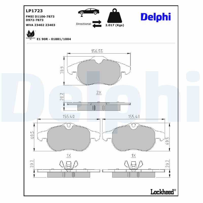 Delphi Diesel Remblokset LP1723
