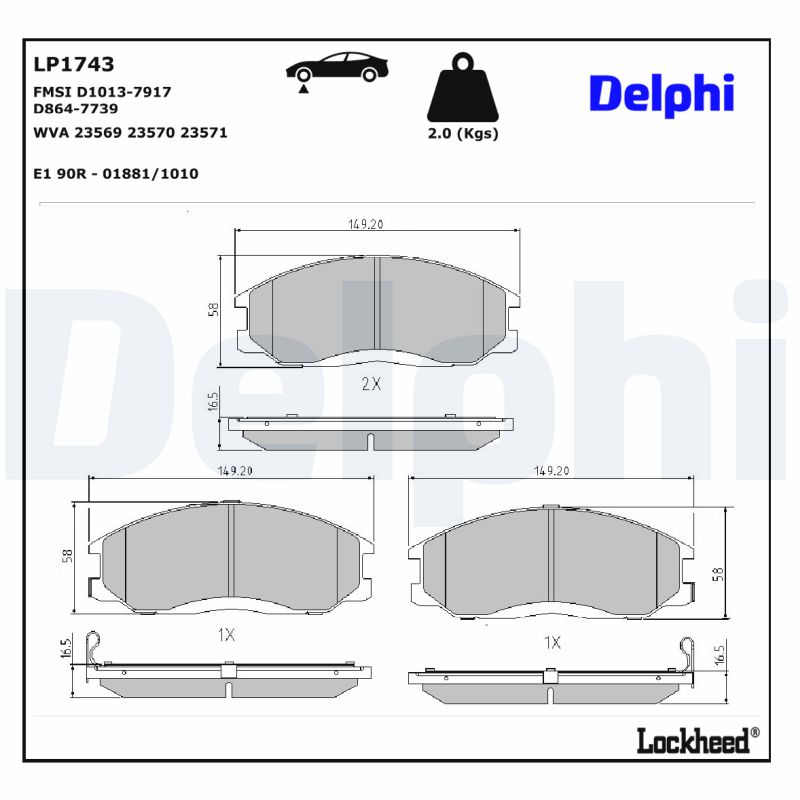 Delphi Diesel Remblokset LP1743