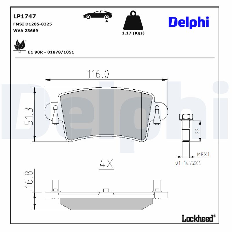 Delphi Diesel Remblokset LP1747