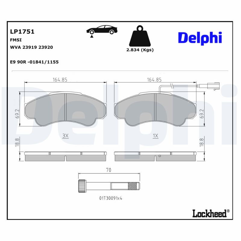 Delphi Diesel Remblokset LP1751