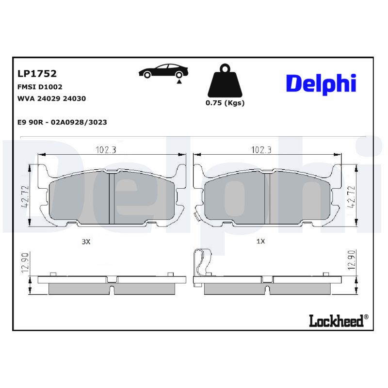 Delphi Diesel Remblokset LP1752